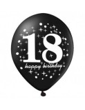 Set 6 baloane latex 30 cm imprimate 18 happy birthday