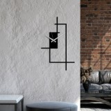 Cumpara ieftin Ceas de perete decorativ din metal Corner Negru 49x30 cm