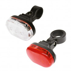 Set lumini bicicleta LED Dresco Classic, lumina fata si lumina spate foto