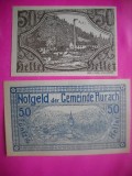 HOPCT BANCNOTA NOTGELD NR 36 - AURACH SI ALTAIFT - SET 2 BUC -50 SI 50 HELLER 1920 -AUSTRIA-UNC