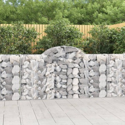 Cosuri gabion arcuite 18 buc, 200x30x100/120 cm fier galvanizat GartenMobel Dekor foto