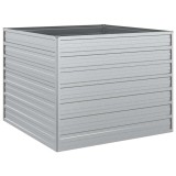 Cumpara ieftin Strat inaltat de gradina argintiu 100x100x77cm otel galvanizat