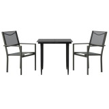 Cumpara ieftin Set mobilier de gradina, 3 piese, negru, textilena si otel