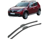 Cumpara ieftin Set stergatoare auto DACIA SANDERO din 2008-2013, pentru parbriz auto, 2 bucati, Bosch Aerotwin Retrofit, din cauciuc siliconat rezistent, DACIA