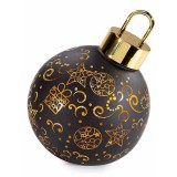 Decoratiune glob Craciun sticla neagra aurie II 14.5x16 cm