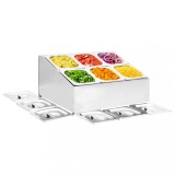 vidaXL Recipient Gastronorm cu 6 secțiuni GN 1/6 oțel inoxidabil