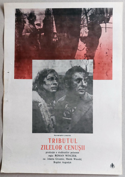 Tributul zilelor cenusii, Afis Romaniafilm film polonez 1984 cinema Epoca de Aur
