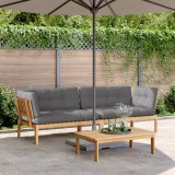 vidaXL Canapele colț de grădină, 2 buc., cu perne, lemn masiv acacia 3209350