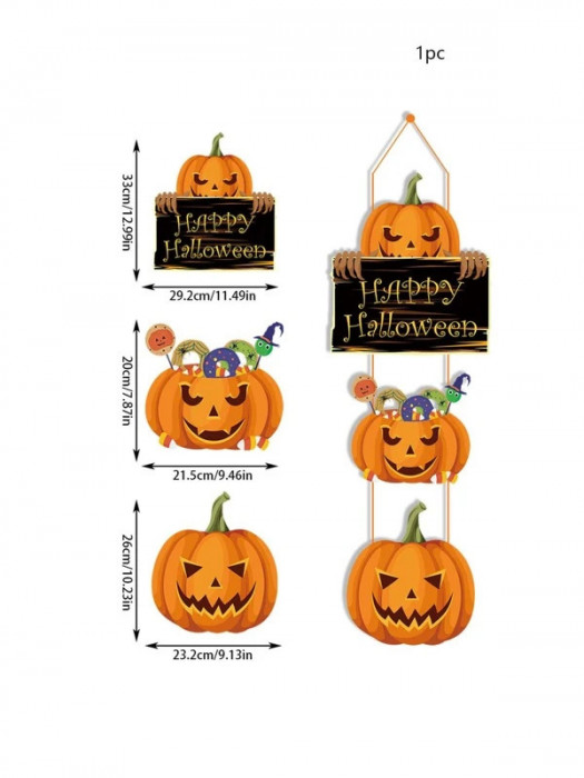 Decor pentru usa ,cu dovleac de Halloween,pentru petrecerea ,1 buc