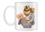 Cana alba ceramica personalizata Mama si Fiu, INOVATIX&reg;. 330ml, Oem
