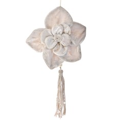 Set 2 Xmas Flower Cream Velvet 12 cm x 25 cm