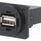Adaptor USB A - USB B soclu, metal, USB 2.0, montare pe panou, CLIFF FT