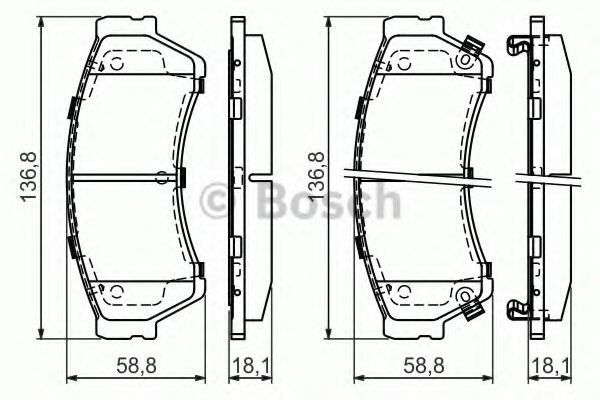 Set placute frana,frana disc MAZDA 6 Hatchback (GG) (2002 - 2008) BOSCH 0 986 494 221