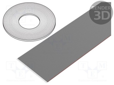 Cablu bandă 1,27mm litat Cu neecranat PVC gri 76m CONNFLY foto