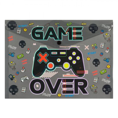 Mapă Plastic, Model &amp;Ccedil;&amp;times;Game Over&amp;Ccedil;Ł, Controler, Dimensiuni 33x24cm, Gri foto