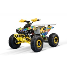 ATV electric NITRO EcoWarrior SPORT 1000W 48V 20Ah cu DIFERENTIAL, grafiti galben