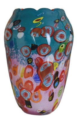 Vaza de sticla multicolora Murano Millefiori LUP228 foto