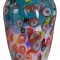 Vaza de sticla multicolora Murano Millefiori LUP228
