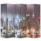 vidaXL Paravan cameră pliabil 228 x 170 cm, New York pe timp de noapte