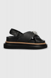 Kurt Geiger London sandale de piele Orson Cross Strap Sandal femei, culoarea negru, cu platformă 9992200109