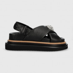 Kurt Geiger London sandale de piele Orson Cross Strap Sandal femei, culoarea negru, cu platformă 9992200109