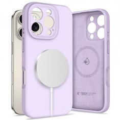 Husa MagSafe pentru Apple iPhone 16 Pro, Tech-Protect, Liquid Silicone, Mov foto