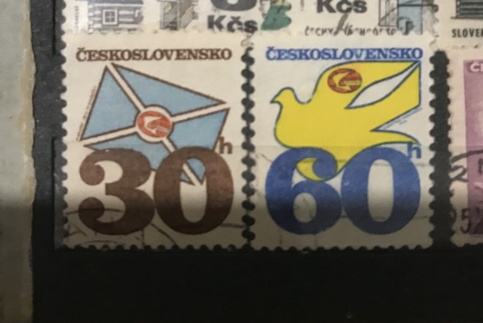(CEHOSLOVACIA 1 ) Timbre serii Straine uzuale