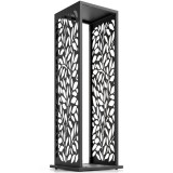Outsunny suport lemne 38 x 38 x 112cm suport de lemne ridicat cu 4 c&acirc;rlige decupaje decorative p&acirc;nă la 100 kg oțel | Aosom Romania