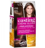 Vopsea de par semi-permanenta fara amoniac Casting Creme Gloss 418 Choco Mocha, 180ml, L&#039;Oreal Paris