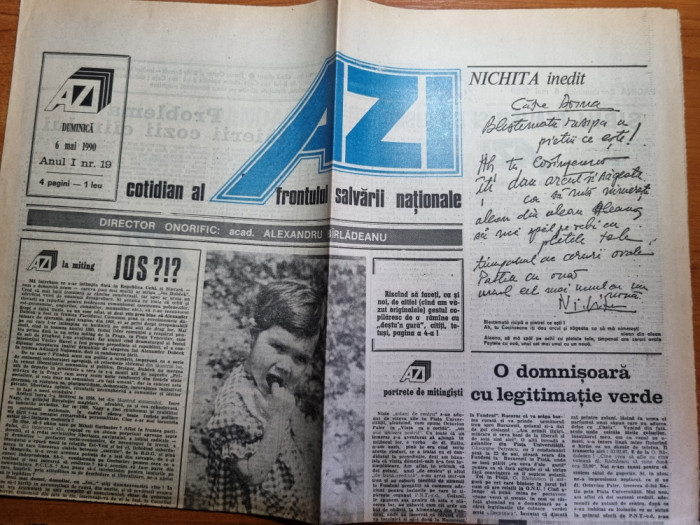 ziarul AZI 6 mai 1990