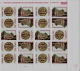 Cumpara ieftin RO 2001 ,LP 1575 ,&quot;100 ani Palatului Postelor &quot; bloc de 10 serii cu tb , MNH, Nestampilat