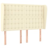 Cumpara ieftin Tablie de pat cu aripioare, crem, 147x23x118/128 cm, piele eco