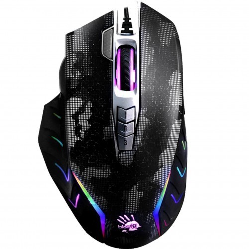 MOUSE A4tech, gaming, cu fir, USB, optic, 8000 dpi, butoane/scroll 8/1, iluminare, butoane programabile, negru, &quot;J95S&quot; (timbru verde 0.18 lei)