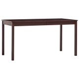 Cumpara ieftin Masa de bucatarie, maro inchis, 140 x 70 x 73 cm, lemn de pin