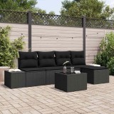 Cumpara ieftin Set de canapele pentru grădină 6 pcs Negru Rattan poli