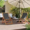 VidaXL Scaune de plajă pliante, 2 buc., gri, material textil 3214493