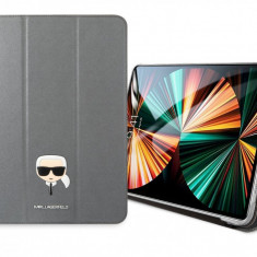 Husa de protectie tableta Karl lagerfeld pentru iPad Pro 12.9 (2021/2022), Karl Head Saffiano, Plastic, Gri