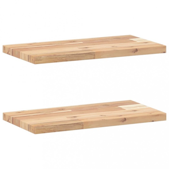 Rafturi plutitoare 2 buc. 40x20x2 cm lemn masiv acacia netratat