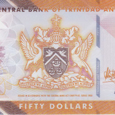 Bancnota Trinidad & Todago 50 Dolari 2020 - PNew UNC ( polimer )