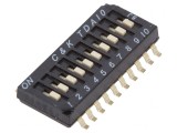Comutator DIP-SWITCH 10 Secțiuni OFF-ON 0.025A 24VDC