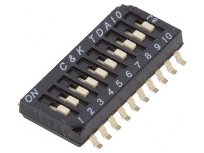 Comutator DIP-SWITCH 10 Secțiuni OFF-ON 0.025A 24VDC foto