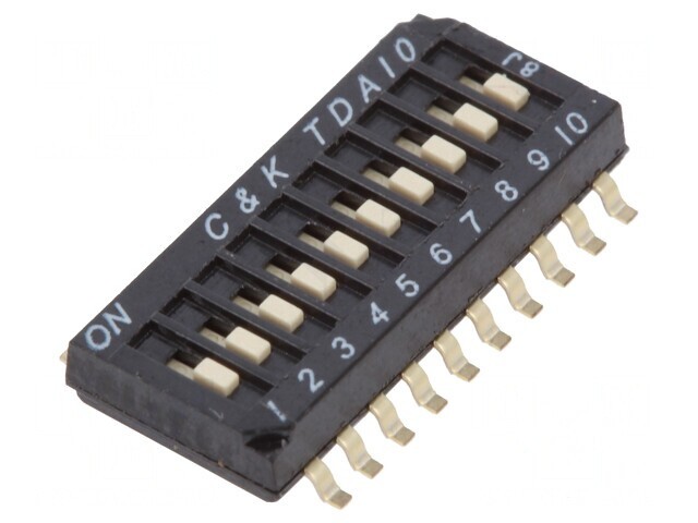 Comutator DIP-SWITCH 10 Secțiuni OFF-ON 0.025A 24VDC