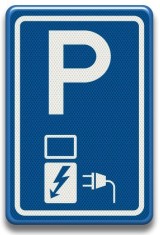 Placuta reflectorizanta pentru parcare rezervata masini electrice EV foto