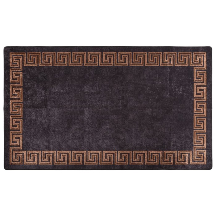 Gossi covor lavabil, negru si auriu, 190x300 cm, antiderapant