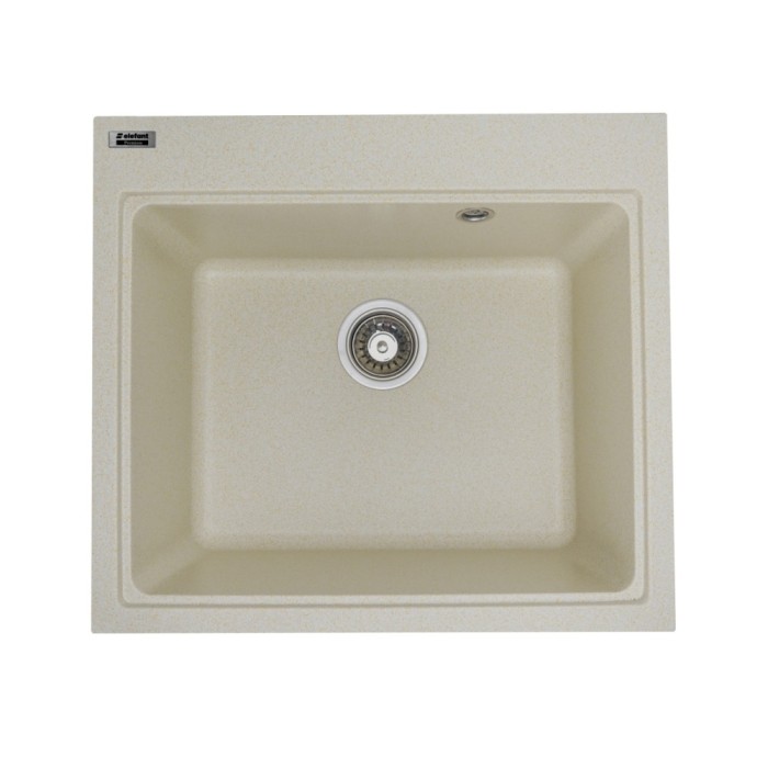 Chiuveta din compozit de granit pentru bucatarie ELEFANT PREMIUM 5852 VESTA Nisip bej 580 x 518 mm Innovative ReliableTools