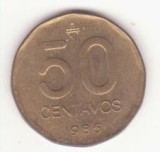 Argentina 50 centavos 1985 (1/2 austral), primul an de batere, America Centrala si de Sud, Alama