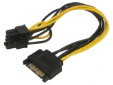 Cablu Alimentare SATA PCIe 8pin Mamă la SATA 15pin Tată 0,2m