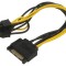 Cablu Alimentare SATA PCIe 8pin Mamă la SATA 15pin Tată 0,2m