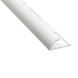 Profil aluminiu de colt exterior rotund pentru gresie si faianta, SET S53, alb, 10 x 2500 mm