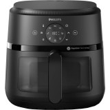 Friteuza cu aer cald Philips NA230/00, 1700 W, 6.2 l, 13 metode de gatit, 9 functii presetate, Fereastra vizualizare, Negru